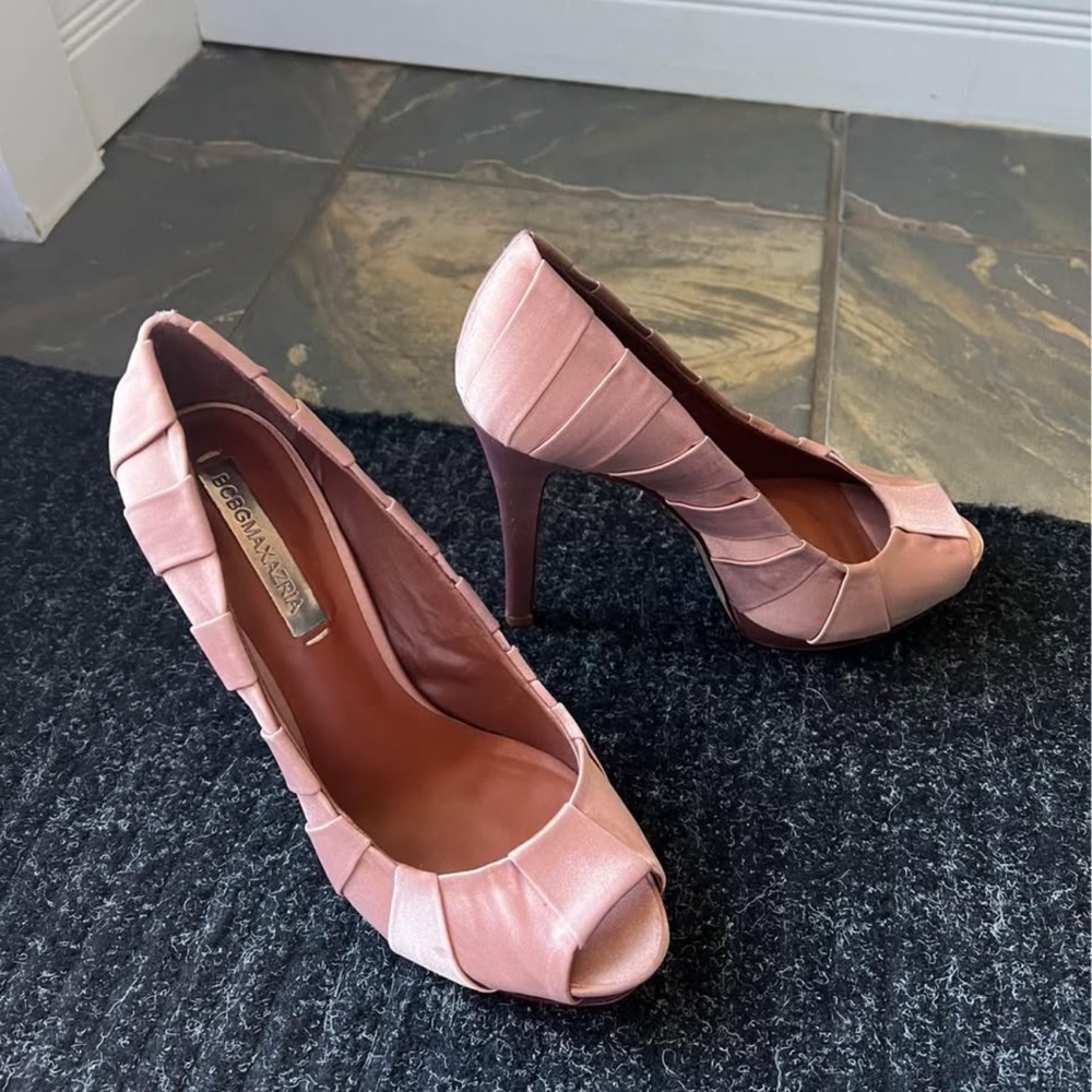 BCBGMAXAZRIA Elegant Pink Peep-Toe Heels